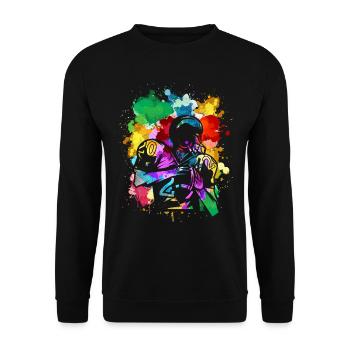 Colorful American Football Players Splash Art - Unisex Sweatshirt - black - Front - Alina (178cm) & Michal (187cm)