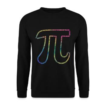 Irrationale Zahl Pi 3,14 Mathe Bunt - Unisex Pullover - Schwarz - Vorne - Alina (178cm) & Michal (187cm)