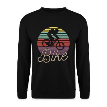 Vintage Fahrrad Mountainbike MTB Retro Fahrrad - Unisex Pullover - Schwarz - Vorne - Alina (178cm) & Michal (187cm)