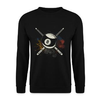 Colorful Billiard Pool Eight Ball Billiard - Unisex Sweatshirt - black - Front - Alina (178cm) & Michal (187cm)