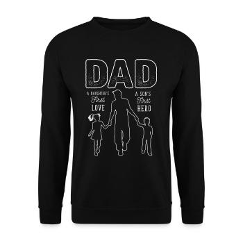 Père fier de jumeaux fille de la fête des pères - Sweat-shirt Unisexe - noir - Devant - Alina (178cm) & Michal (187cm)
