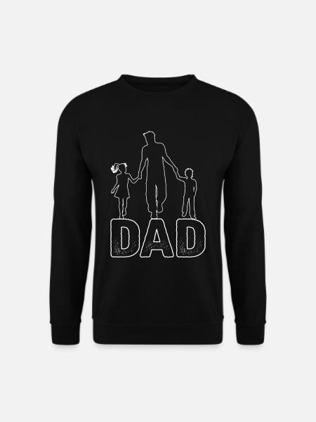 Vater Sohn Tochter stolzer Papa 2021 - Unisex Pullover - Schwarz