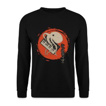 Synthesizer japonais Synthé synthã tique Synth - Sweat-shirt Unisexe - noir - Devant - Alina (178cm) & Michal (187cm)