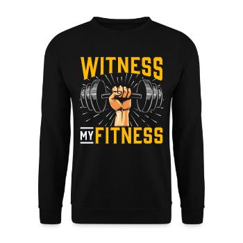 Witziger Sportler Gym Workout Hantel Humor - Unisex Pullover - Schwarz - Vorne - Alina (178cm) & Michal (187cm)