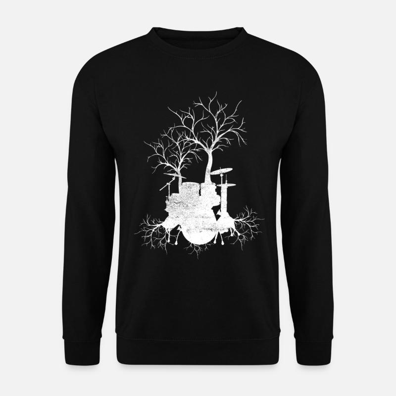Drum Baum Natur Musik Schlagzeuger Kunst - Unisex Pullover - Schwarz