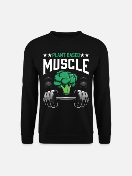 Vegane Muskeln Pflanzenbasiert Fitness Athlet - Unisex Pullover - Schwarz