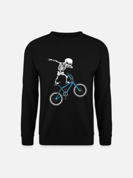 Dabbing Skeleton mtb Fahrrad BMX Spaß - Unisex Pullover - Schwarz