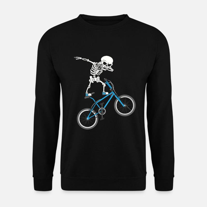 Dabbing Skeleton mtb Fahrrad BMX Spaß - Unisex Pullover - Schwarz