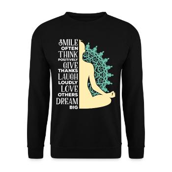 Yoga Buddhist Meditation Zen Buddhism - Unisex Sweatshirt - black - Front - Alina (178cm) & Michal (187cm)
