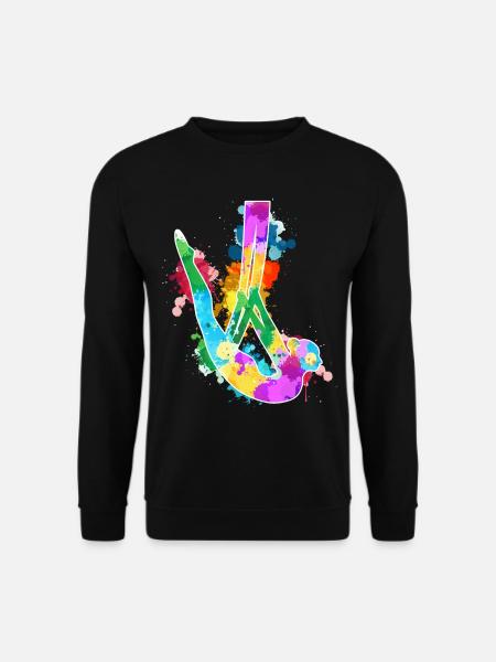 Aerial Yoga Bunte Kunst - Unisex Pullover - Schwarz