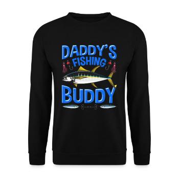 Father son angler fisherman fishing fan fish - Unisex Sweatshirt - black - Front - Alina (178cm) & Michal (187cm)