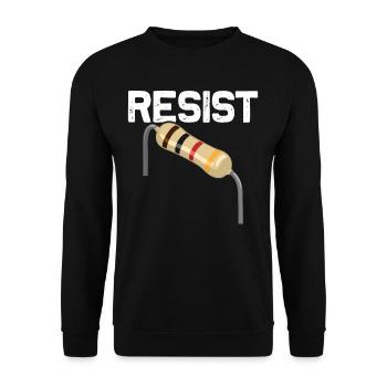 Funny electrician resistance pun - Unisex Sweatshirt - black - Front - Alina (178cm) & Michal (187cm)