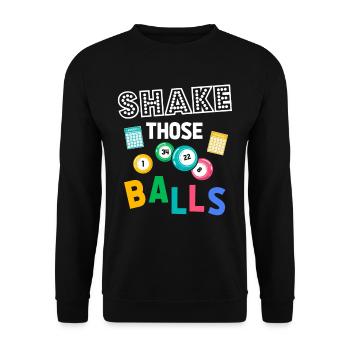 Drôle de Bingo Boules d’humour au hasard - Sweat-shirt Unisexe - noir - Devant - Alina (178cm) & Michal (187cm)
