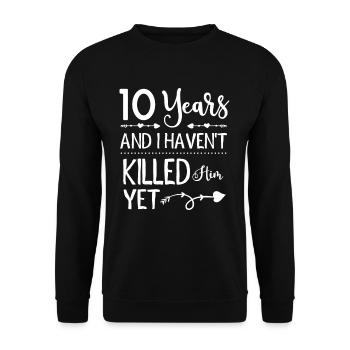 Drôle 10e anniversaire de mariage 10 ans de mariage - Sweat-shirt Unisexe - noir - Devant - Alina (178cm) & Michal (187cm)