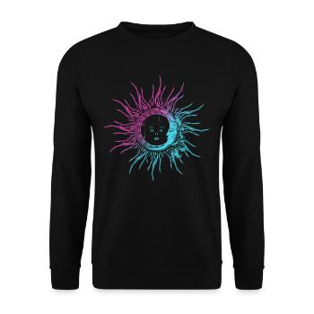 Spiritualité Lune et Soleil Illustration - Sweat-shirt Unisexe - noir - Devant - Alina (178cm) & Michal (187cm)