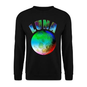 Luna Moon Rainbow - Unisex Sweatshirt - black - Front - Alina (178cm) & Michal (187cm)