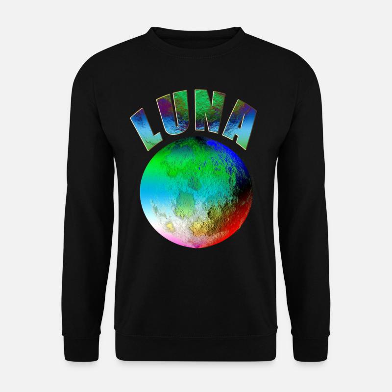 Luna Mond Regenbogen - Unisex Pullover - Schwarz