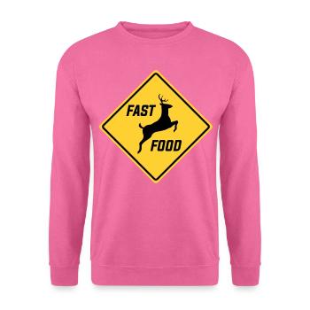 Fast Food Hirsch Lustige Jagdsaison - Unisex Pullover - Pink - Vorne