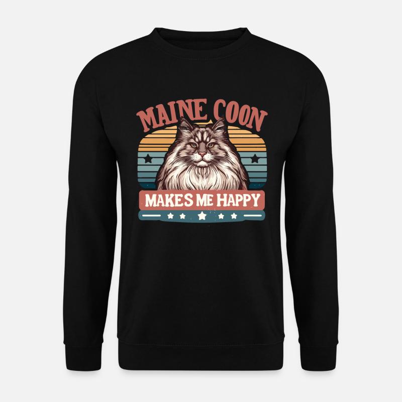 MAINE COON MAKES ME HAPPY - Unisex Sweatshirt - black