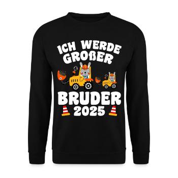 Ich Werde Großer Bruder 2025 - Unisex Pullover - Schwarz - Vorne - Alina (178cm) & Michal (187cm)