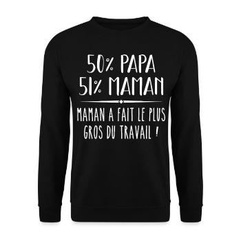 Grenouillere annonce grossesse bébé - Sweat-shirt Unisexe - noir - Devant - Alina (178cm) & Michal (187cm)