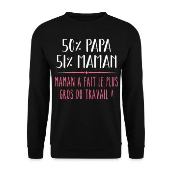 Grenouillere annonce grossesse bébé - Sweat-shirt Unisexe - noir - Devant - Alina (178cm) & Michal (187cm)