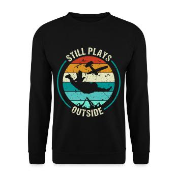 Still Plays Outside Skydiver Paragliding - Unisex Pullover - Schwarz - Vorne - Alina (178cm) & Michal (187cm)