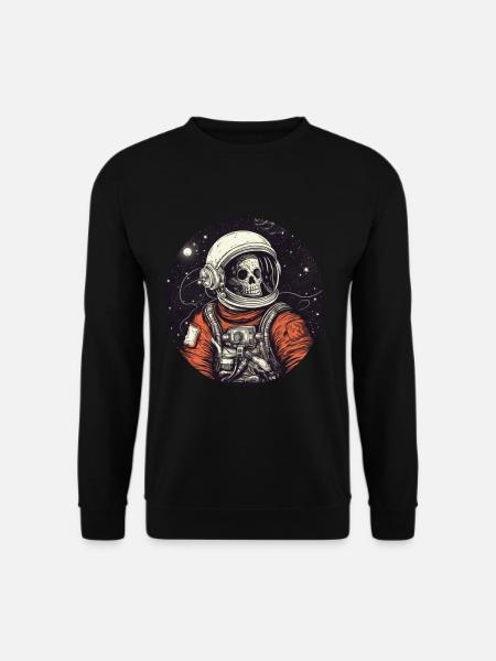 Creepy skeleton as an astronaut - Unisex Sweatshirt - black