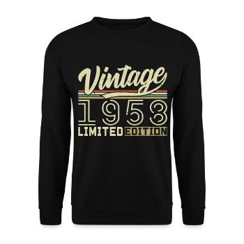 Legend since 1958 Born in 1958 Birthday 66 years old - Unisex Sweatshirt - black - Front - Alina (178cm) & Michal (187cm)