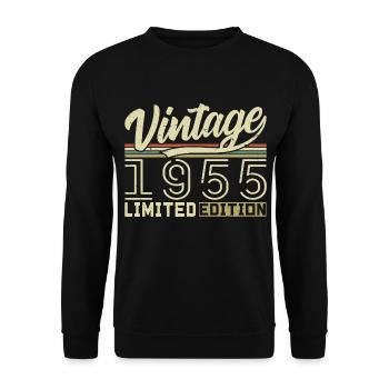 Légende depuis 1955 Né(e) en 1955 Anniversaire 69 ans - Sweat-shirt Unisexe - noir - Devant - Alina (178cm) & Michal (187cm)