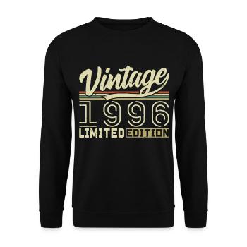 Legende seit 1996 Geboren 1996 Geburtstag 28 Jahre - Unisex Pullover - Schwarz - Vorne - Alina (178cm) & Michal (187cm)