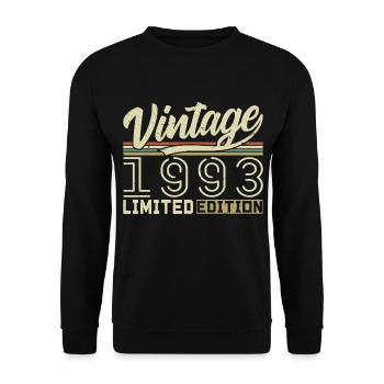 Legend since 1993 Born 1993 Birthday 31 years - Unisex Sweatshirt - black - Front - Alina (178cm) & Michal (187cm)