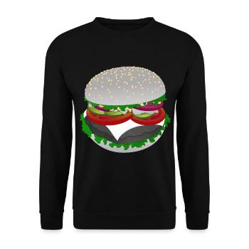 Burger-Style: Salad with a Bite - Unisex Sweatshirt - black - Front - Alina (178cm) & Michal (187cm)