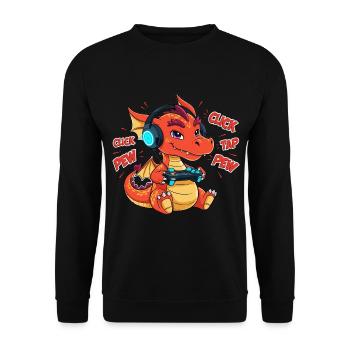 Gaming Dragon Gamer Kids Video Games - Unisex Sweatshirt - black - Front - Alina (178cm) & Michal (187cm)