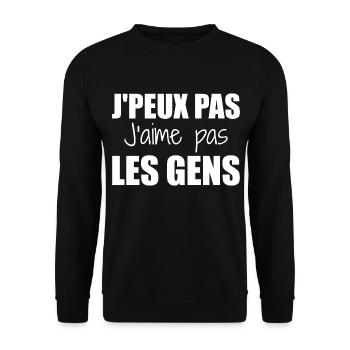 J'peux pas j'aime pas les gens - Sweat-shirt Unisexe - noir - Devant - Alina (178cm) & Michal (187cm)