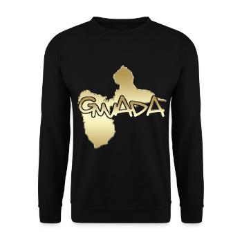 Gwada Carte Ile Merveilleuse Guadeloupe En Or - Unisex Sweatshirt - black - Front - Alina (178cm) & Michal (187cm)