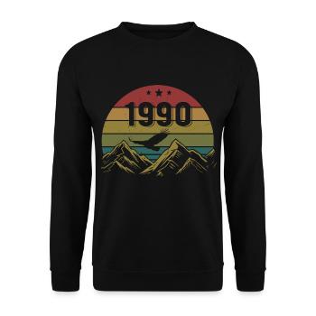 Anniversaire vintage des années 1990 Idée cadeau rétro des années 1990 - Sweat-shirt Unisexe - noir - Devant - Alina (178cm) & Michal (187cm)
