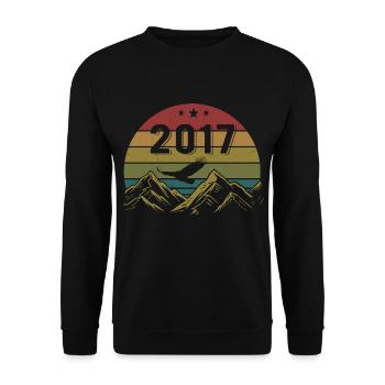 2017 Vintage Birthday 2017 Retro Gift Idea - Unisex Sweatshirt - black - Front - Alina (178cm) & Michal (187cm)