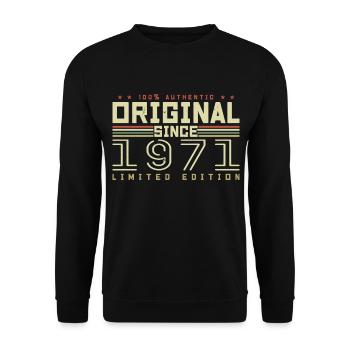 Original 1971 Cadeau Anniversaire 1971 Rétro 1971 - Sweat-shirt Unisexe - noir - Devant - Alina (178cm) & Michal (187cm)