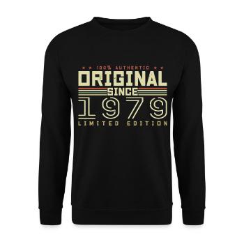 Original 1979 Retro 1979 Geburtstagsgeschenk 1979 - Unisex Pullover - Schwarz - Vorne - Alina (178cm) & Michal (187cm)