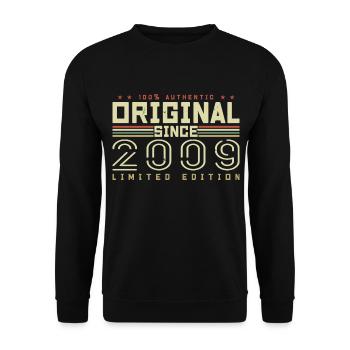 Original 2009 Retro 2009 Geburtstagsgeschenk - Unisex Pullover - Schwarz - Vorne - Alina (178cm) & Michal (187cm)