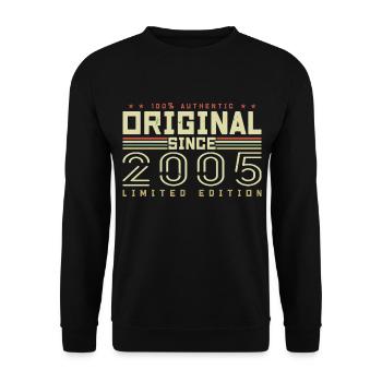 Original 2005 Cadeau Anniversaire 2005 Rétro 2005 - Sweat-shirt Unisexe - noir - Devant - Alina (178cm) & Michal (187cm)
