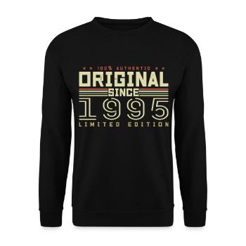 Original 1995 Geburtstagsgeschenk 1995 Retro 1995 - Unisex Pullover - Schwarz - Vorne - Alina (178cm) & Michal (187cm)