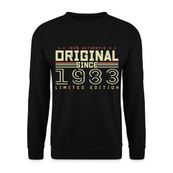 Original 1983 Geburtstagsgeschenk 1983 Retro 1983 - Unisex Pullover - Schwarz - Vorne - Alina (178cm) & Michal (187cm)