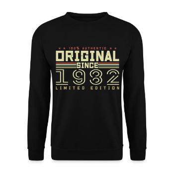 Original 1982 Geburtstagsgeschenk 1982 Retro 1982 - Unisex Pullover - Schwarz - Vorne - Alina (178cm) & Michal (187cm)