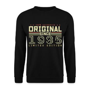 Original 1985 Geburtstagsgeschenk 1985 Retro 1985 - Unisex Pullover - Schwarz - Vorne - Alina (178cm) & Michal (187cm)