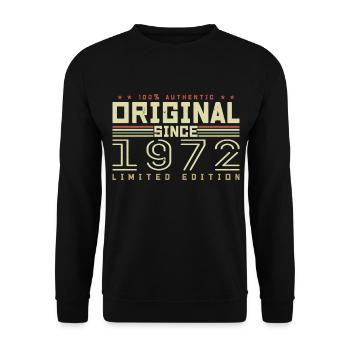 Original 1972 Cadeau Anniversaire 1972 Rétro 1972 - Sweat-shirt Unisexe - noir - Devant - Alina (178cm) & Michal (187cm)
