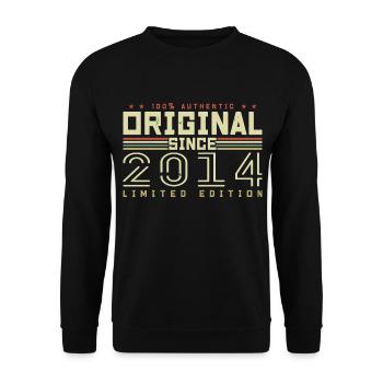Original 2014 Retro 2014 Birthday Gift - Unisex Sweatshirt - black - Front - Alina (178cm) & Michal (187cm)