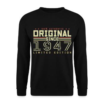 Original 1947 Birthday Gift 1947 Retro 1947 - Unisex Sweatshirt - black - Front - Alina (178cm) & Michal (187cm)