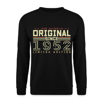 Original 1952 Geburtstagsgeschenk 1952 Retro 1952 - Unisex Pullover - Schwarz - Vorne - Alina (178cm) & Michal (187cm)